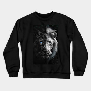 Lion noir et blanc Crewneck Sweatshirt